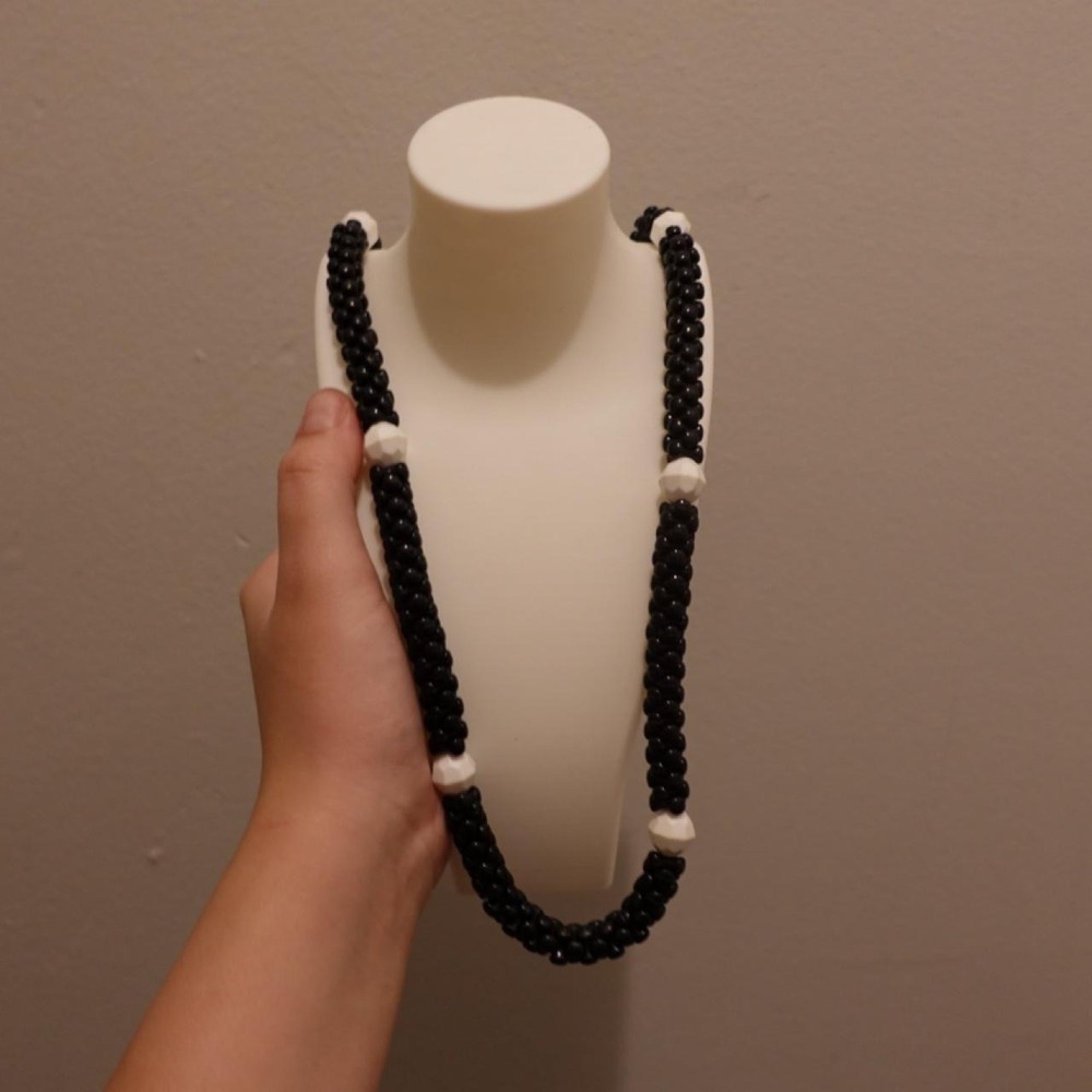 Black and White Beaded Necklace